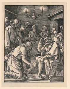 Kristus vasker fødderne, fra The Little Passion Series af Albrecht Dürer