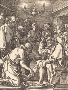 Kristus vasker disciplenes fødder, sandsynligvis ca. 15091510. af Albrecht Dürer