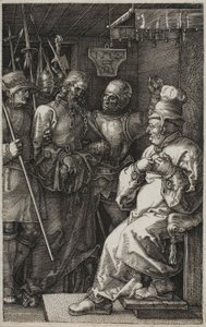 Kristus før Kaifas, fra The Engraved Passion af Albrecht Dürer