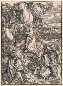 Kristus på Oliebjerget (smerte i haven), fra den store lidenskab af Albrecht Dürer