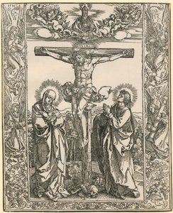 Kristus på korset med englebordur af Albrecht Dürer