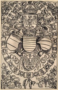 Maximilians våbenskjold som romernes konge af Albrecht Dürer