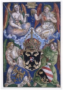 Det Tyske Riges og byen Nürnbergs våbenskjold af Albrecht Dürer