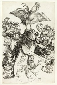 Våbenskjold med løve og hane af Albrecht Dürer