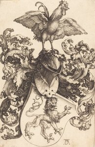 Våbenskjold med en løve og en hane, 15021503. af Albrecht Dürer
