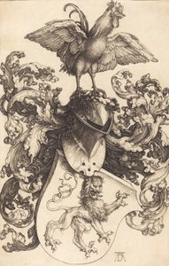 Våbenskjold med en løve og en hane, 15021503. af Albrecht Dürer