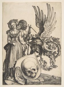 Våbenskjold med kranie, 1503. af Albrecht Dürer