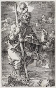 Den hellige Kristoffer, der ser mod højre af Albrecht Dürer