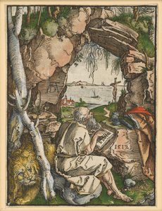 Den hellige Hieronymus i klippegrotten af Albrecht Dürer