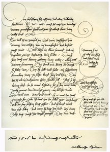 Udkast til Albrecht Durers dedikation til Willibald Pirckheimer, c1523 af Albrecht Dürer