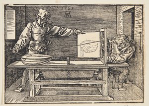 Tegner tegner en lut af Albrecht Dürer