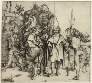 Fem Landsknechte og en orientalsk mand til hest af Albrecht Dürer