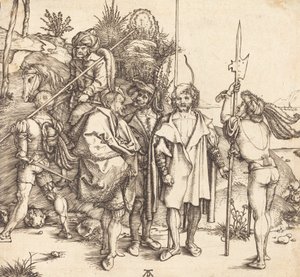 Fem soldater og en tyrker til hest, 14951496. af Albrecht Dürer