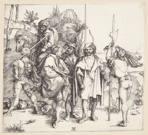 Fem lansquenets og en orientalsk hesteryg af Albrecht Dürer