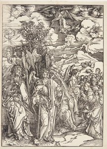 Fire engle holder vindene af Albrecht Dürer
