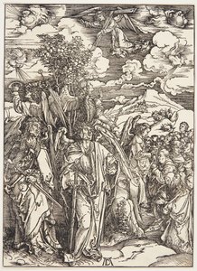 Fire engle holder vindene af Albrecht Dürer