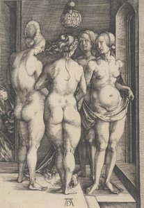 Fire nøgne kvinder, 1497., 1497. af Albrecht Dürer