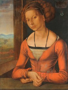 Tysk: Bildnis einer Frau Fürleger mit geflochtenem Haar Portræt af en ung kvinde med flettet hår af Albrecht Dürer