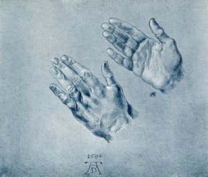 Hænder på den bedende kejser Maximilian af Albrecht Dürer