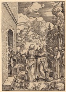 »Heimsuchung«, side 9 i serien »Das Marienleben« af Albrecht Dürer