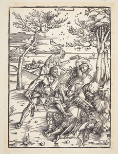 Hercules erobrer Molionide-tvillingerne af Albrecht Dürer