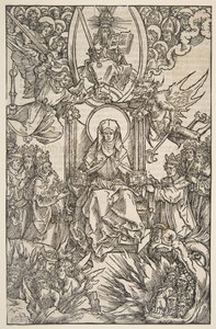 Illustration fra Revelations Sancte Birgitte, Koberger Nürnberg 1502 Tysk Text.n.d. af Albrecht Dürer
