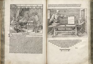 Illustration fra de fire bøger om menneskelig proportion, 1528 af Albrecht Dürer