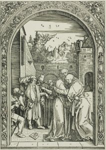 Joachim og St. Anne mødes ved Den Gyldne Port, fra Jomfruens liv af Albrecht Dürer