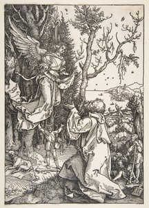 Joachim og englen, fra Jomfruens liv, ca. 1504. af Albrecht Dürer