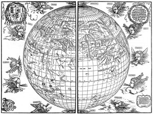 Johannes Stabius kort over verden, 1515, 1936 af Albrecht Dürer