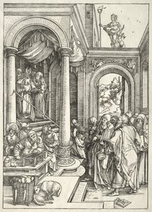 Jomfruens liv: Præsentation af den unge jomfru i templet af Albrecht Dürer