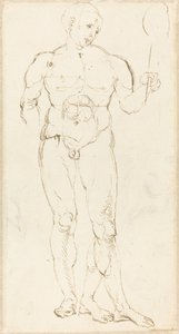 Nøgen mand holder et spejl [recto] af Albrecht Dürer