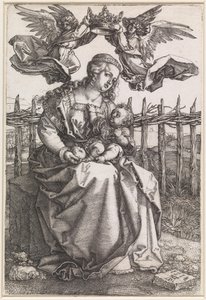 Maria med barnet, kronet af to engle af Albrecht Dürer