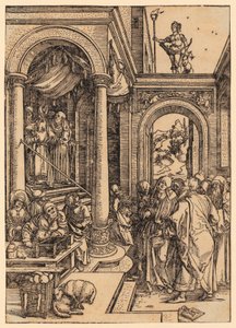 Jomfru Marias tempelbesøg, blad 6 i serien »Jomfru Marias liv« af Albrecht Dürer