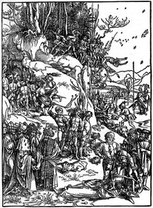De ti tusind kristnes martyrium på Ararat-bjerget, 1495-1497, 1936 af Albrecht Dürer