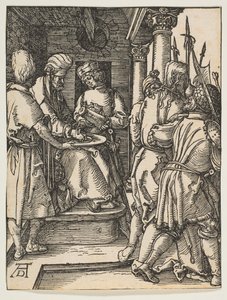 Pilatus vasker sine hænder, fra Den lille lidenskab, ca. 1509. af Albrecht Dürer