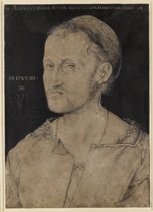 Portræt af Hans Burgkmair, 1518 (kul) af Albrecht Dürer