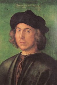 Portræt af en ung mand
















 mod en grøn baggrund af Albrecht Dürer