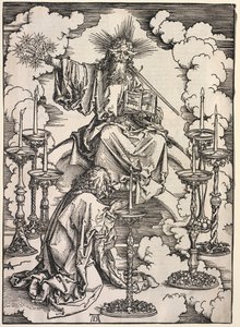 Johannes åbenbaring: Johannes ser de syv lysestager, 1511. af Albrecht Dürer