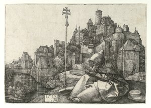 Sankt Antonius læser. 1519 af Albrecht Dürer