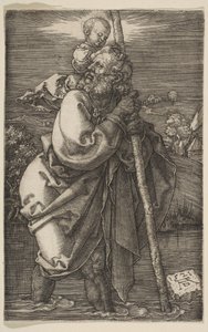 Sankt Christopher vender mod venstre, 1521. af Albrecht Dürer