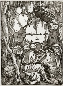 Sankt Hieronymus i en grotte (Bartsch 113) af Albrecht Dürer