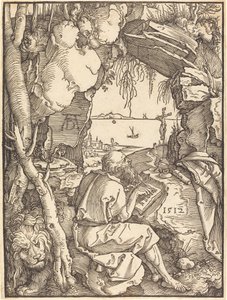 Sankt Hieronymus i en hule af Albrecht Dürer