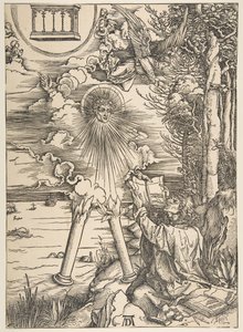 Saint John Swallowing the Book, fra The Apocalypse, Latin Edition, 1511, 1511. af Albrecht Dürer