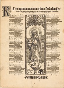 Sankt Sebaldus står på en søjle af Albrecht Dürer