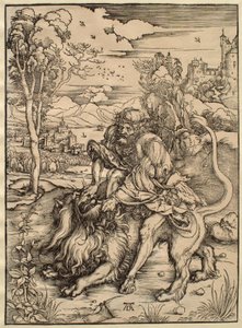 Samson kæmper med løven af Albrecht Dürer
