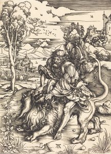 Samson kæmper med løven, ca. 14971498. af Albrecht Dürer