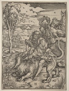 Samson dræber løven af Albrecht Dürer