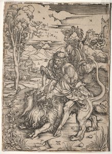 Samson dræber løven, ca. 1496-1497. af Albrecht Dürer