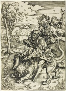 Samson river løven af Albrecht Dürer